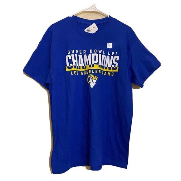 Super Bowl 2022 LVI Champions Los Angeles Football Go LA Rams Large T-Shirt NWT - Picture 2 of 6